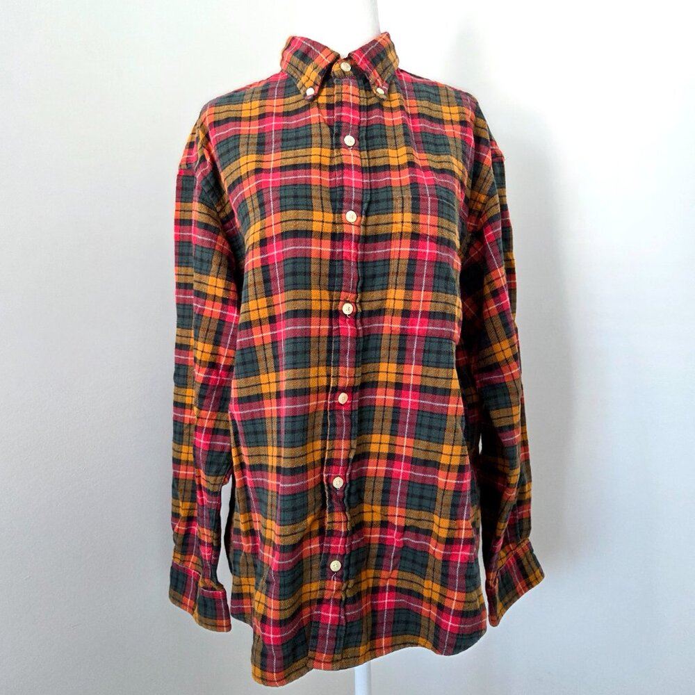 Vintage 90s Gap Plaid Flannel Men's Small Red Multi Button Down Shirt Grunge - Picture 6 of 11